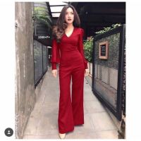 Aya_shop เสื้อผ้าแฟชั่น Jumpsuit สีแดง พร้อมส่ง