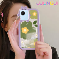 Jjlingji เคสสำหรับ Realme C30 C30s Narzo 50i Prime เคสแฟชั่นเลนส์กล้องถ่ายรูปแบบนิ่มสัตว์ประหลาดตัวเล็กสีสันสดใสลายดอกเดซี่เคสมือถือกันกระแทกแบบใสป้องกันซิลิโคนเรียบง่ายปลอกความคิดสร้างสรรค์โปร่งใส