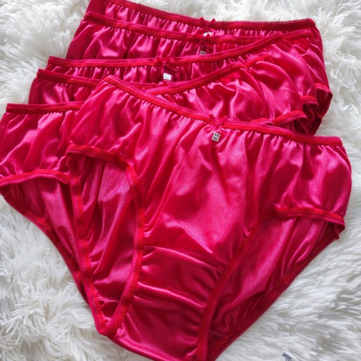 กางเกงในบิกินี่-ผ้าวาโก้-นุ่มลื่น-สีแดง-กางเกงในผู้หญิง-กางเกงไนล่อนเกรดพรีเมี่ยม-แพ็ค-6-ตัว-nbsp-ไซส์-xl-bikini-woman-underwear-nylon-สะโพก-38-44-นิ้ว-nbsp