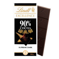 100 กรัม 90% Lindt Excellence ลินด์ เอ็กซ์เซลเลนซ์ ดาร์ค ช็อคโกแลต Dark Cocoa Chocolate