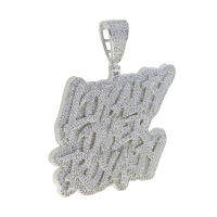 New Iced Out Bling CZ Letter Loyalty Over Royalty Pendant Necklace Cubic Zirconia Two Tone Color Charm Men Women Hip Hop Jewelry