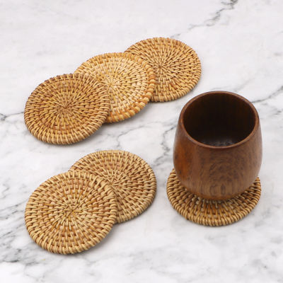 612PcsSet Round Kitchen Table Mats Coasters Set Insulation Mats For Kung Fu Tea Accessories Tableware Placemat