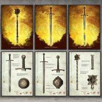 Calimacil อาวุธโปสเตอร์ Sir Radzig S Sword Henry S Sword Bailiff S Mace Text Wall Art Pictures Print Canvas Painting Home Decor-คุณภาพที่ดีที่สุด