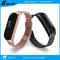 Rovtop สมาร์ทสายรัดสร้อยข้อมือสำหรับวง Xiaomi Mi 3 4 5 MiBand 5 4 3สายโลหะสร้อยข้อมือข้อมือสแตนเลสสตีลสายคล้อง Z2