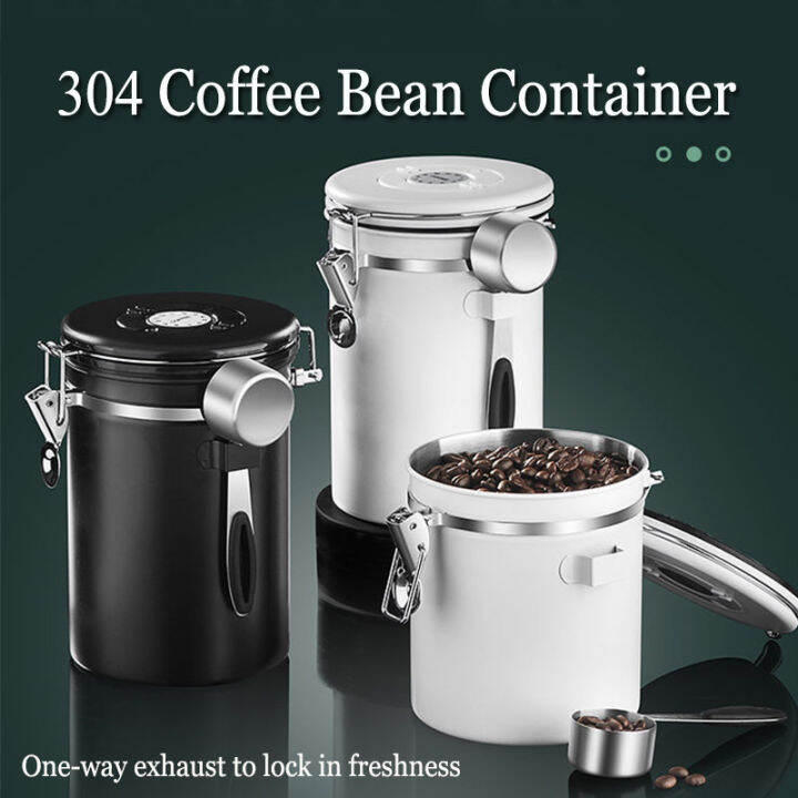 1.8L 304 Coffee Bean Storage Container Stainless Steel Coffee Bean