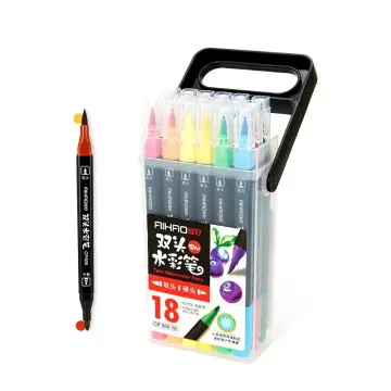 Marker Pens Set 18 Colors Dual Tip Brush Pens Art Permanent