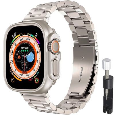 Case + Band for Apple Watch Ultra 49mm Stainless Steel Metal Strap And PC Cover for iWatch Ultra 49 mm Link Bracelet Accessories Straps