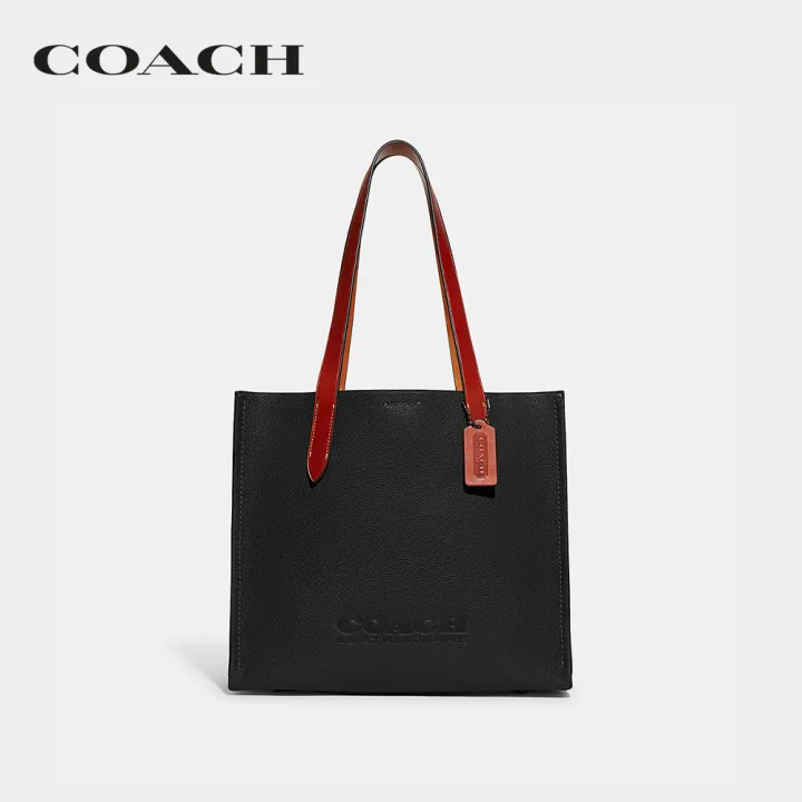 coach-กระเป๋าทรงสี่เหลี่ยมผู้ชายรุ่น-relay-tote-34-สีดำ-ch757-blk