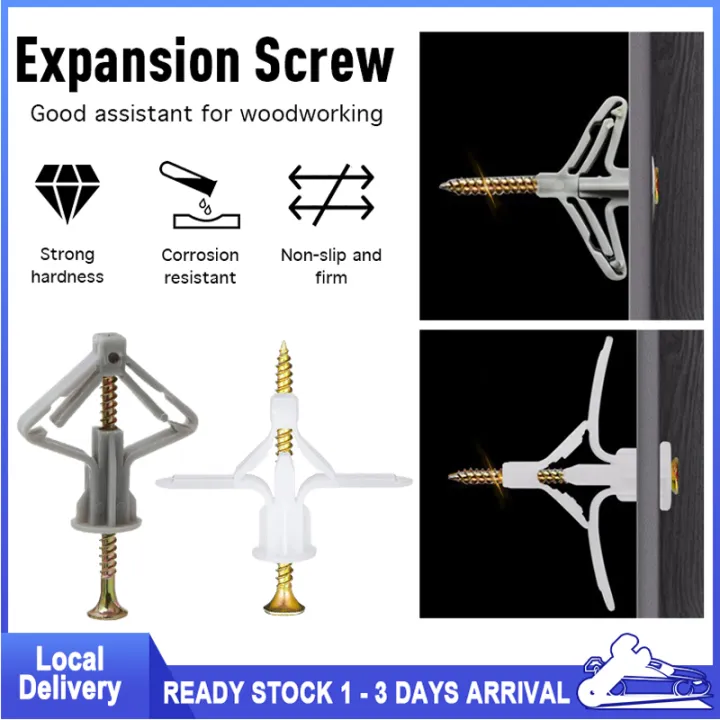 Butterfly Screw Plaster Screw Plug 100Pcs Expansion Drywall Anchor Kit