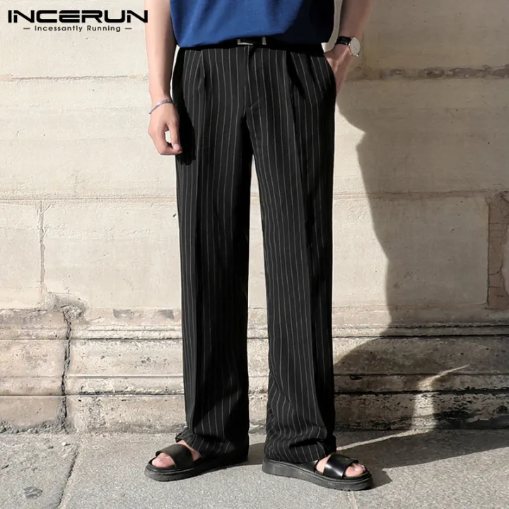 smart striped trousers