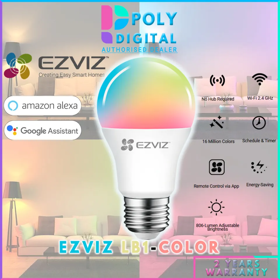 Lâmpada LED colorida EZVIZ LB1 RGB Wifi regulável 8 W E27