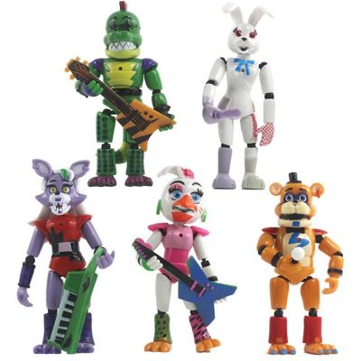 5ชิ้น/เซ็ตห้าคืนที่ Freddys FNAF ชุดการละเมิดความปลอดภัยบอนนี่แบร์ตุ๊กตาขยับแขนขาได้ข้อต่อ Freddy Pvc แบบถอดได้เรืองแสง