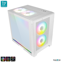 เคสคอมพิวเตอร์ Tsunami Mirage 1000 Tempered Glass M-ATX Gaming Case with 1264 12cm ARGB Cooling Fan X4