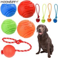 〖Love pets〗 Dog Ball Pet Dog Toys Rubber Chew Toys Indestructible Ball with String Interactive Toys for Large Dog Bouncy Solid Ball