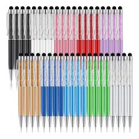 40Pcs Crystal Ballpoint Pen Bulk Shiny 2 in 1 Slim Crystal Diamond Screen Stylus Black Gel Ink Ballpoint Glitter Pen