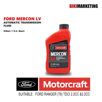 100% Original) 1 SET FOR 5 BOTOL Ford MotorCraft Mercon LV Automatic  Transmission Fluid ATF (1 Quart / 946ml ) FORD RANGER T6 XT-10-QLVC
