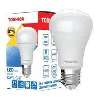 TOSHIBA หลอดไฟ LED A60 BULB 13 วัตต์ GEN 7 ขั้ว E27 สว่างพิเศษ ประกัน 1 ปี มี มอก. EYE SAFETY มาตรฐานญีุปุ่น SURGE PROTECTION ระบบป้องกันฟ้าผ่า หลอดไฟโตชิบา Toshiba Lighting