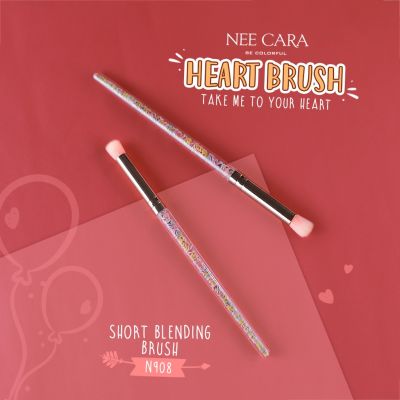 NEE CARA SHORT BLENDING BRUSH นีคาร่า แปรงแต่งหน้า อายแชโดว์แบนดิ้งแบบหัวกลม แปรงหัวใจ N908