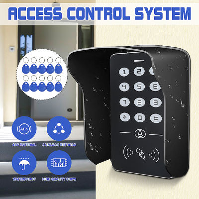 RFID ความปลอดภัยควบคุมการเข้าถึงล็อคประตูไฟฟ้าอ่านปุ่มกด + 10ชุดบัตรประจำตัว-ฝาครอบป้องกัน