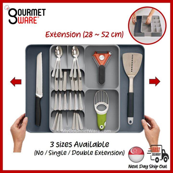 [SG Stock] Expandable Kitchen Drawer Organiser Tray Cutlery And