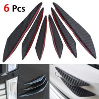 【CW】6Pcs Car Front Bumper Lip Splitter Fins Body Spoiler Canards Carbon Fibe Auto Accessories Carbon Fibe