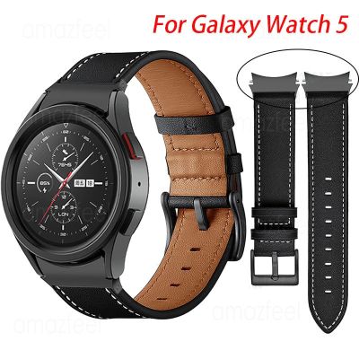 [ขายดี] สายหนังสำหรับนาฬิกา Samsung Galaxy Watch 5 4 44มม. 40มม. /Galaxy Watch 4แบบคลาสสิก42มม. 46มม. ไม่มีช่องว่างแถบตัวแปลงปลายโค้ง