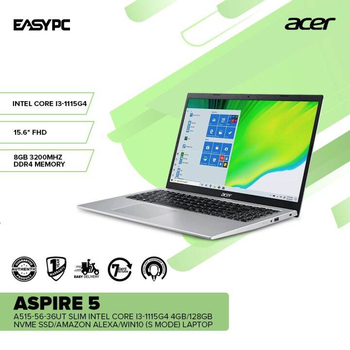 Acer Aspire 5 A515-56-36UT Slim In Core I3-1115G4 4GB 128GB NVMe SSD ...