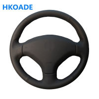 DIY Hand-stitched Black Comfortable Artificial Leather Car Accessories Steering Wheel Cover For Peugeot 308 Old Peugeot 408