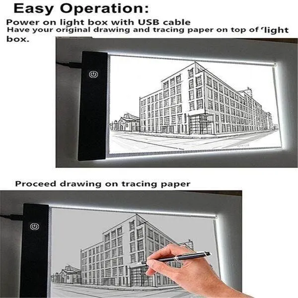 A3/A4/A5 Drawing Tablet Digital Graphics Pad LED Light Box Copy Board  Writing Pad Art Painting, LED Luminous copy board , Animation Stenciling Drawing  Light Box with USB Cable , A5/A4/A3/A2