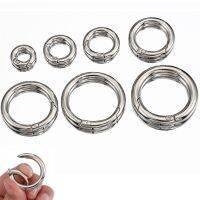 ☢ 5pcs Silver Color Spring Ring 15-40mm Round Clasps Openable Carabiner Keychain Snap Hook Connector for Jewelry Making Supplies