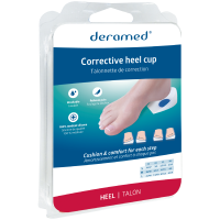 Deramed Footcare แผ่นซิลิโคนรองส้นเท้าสำหรับเท้าเอียง เจล Medical Grade 100% ได้มาตรฐานสินค้ายุโรป ใช้ได้กับผู้ที่มีขาโก่งเข้าด้านในและโออกด้านนอก