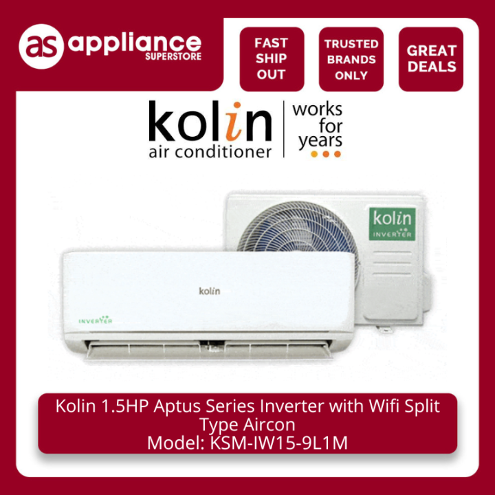 Kolin 1.5HP Aptus Series Inverter with Wifi Split Type Aircon KSMIW15