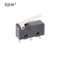 100 PCS/lot 3pin All New Limit Switch N/O N/C 5A250VAC KW11 3Z Mini Micro Switch With Pulley