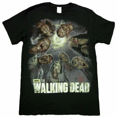 Camiseta Obow แฟชั่นพิมพ์เสื้อยืด Walking Dead Zombie Circle, ผ้าฝ้าย 100% ฤดูร้อนใหม่เสื้อคอกลม S-5XL พร้อมส่ง