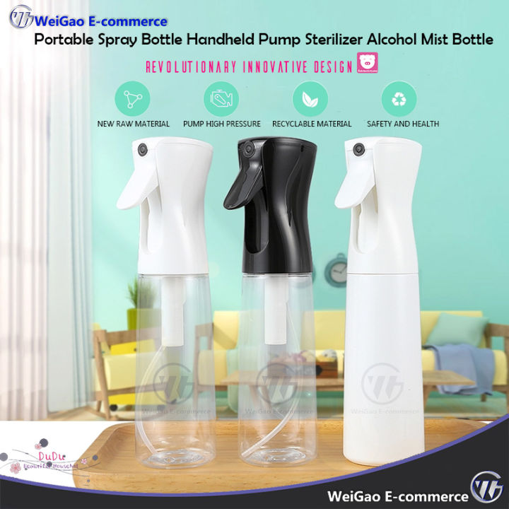 Portable Spray Bottle Handheld Pump Sterilizer Alcohol Mist Bottle ...