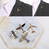 【DT】hot！ Fashion Alloy Brooches Men Metal Lapel Pin Shirt Collar Airplane Aircraft Badge Clothing Accessory