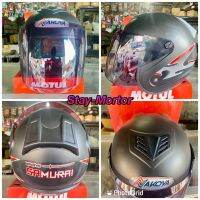 หมวกกันน็อค Nakoya-นาโกย่า (สีดำด้าน) รุ่น Samurai แบบเต็มใบ Helmet Full Face มาตรฐาน มอก. กระจกหน้าสีชา