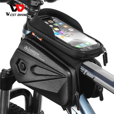 WEST BIKING Bicycle Bag Front Frame MTB Bike Bag Cycling Accessories High Quality Waterproof Touch Screen Top Tube Phone Bag