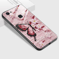 เคสสำหรับ Vivo โทรศัพท์ PMP Y02S Y02 Y01 Y01A เคส Y75 Y79 V7เคสโทรศัพท์ลายผีเสื้อสุดหรูดีไซน์แบบกันกระแทกกระจกเทมเปอร์ด้านหลัง