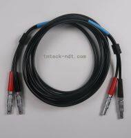 Dual RG174 Industrial coaxial UT cable compatible with style LEMO 00 to LEMO 00 for NDT instruments