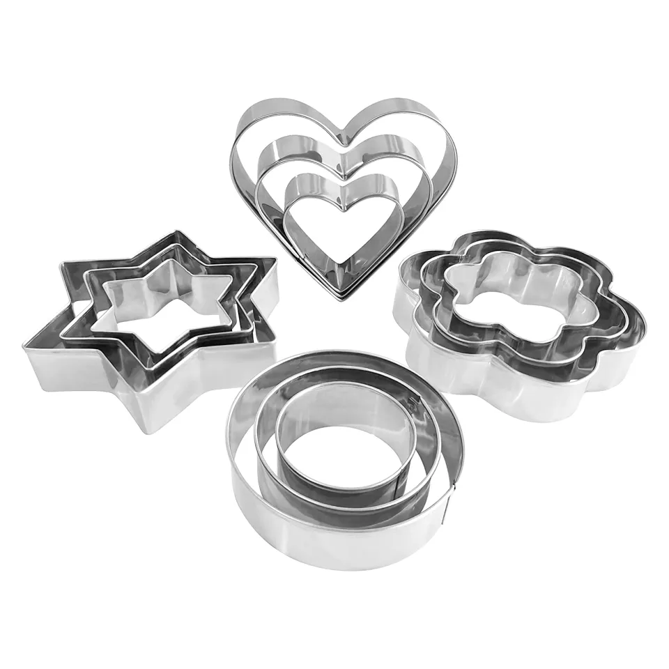 4 Pcs Puzzle Cookie Cutter Set - Puzzle Piece Fondant Cutter Stainless Steel Cookie Cutter Fondant Biscuit Cutters for Baking Cutting Shapes - Small