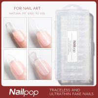 Nailpop Fake Nails 576600Pcs Packaging Box Nail Design Press on Nails CoffinStilettoAlmondSquare Clear Nails Complete Kit