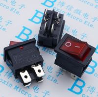 5PCS 21x15mm KCD1-104 Rocker power Switch With LED lights boat Red 4 pin 2 terminal Hole size 13*19mm 6A 250V 125V