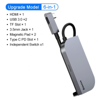 【เก็บล้าง】ตัวแปลงฮับ 6in1/4in1 สำหรับ PC แล็ปท็อป อุปกรณ์เสริม USB 3.0 Type C ถึง HD USB Hub
