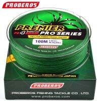 PRO BEROS 100เมตรเอ็นตกปลาเอ็นตกปลา Pesca ถักสีแดง/เขียว/เทา/เหลือง/น้ำเงินมีอยู่6LB-100LB สาย PE กับแพคเกจสีเขียว