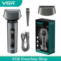 VGR เปียกแห้งเครื่องโกนหนวดไฟฟ้าสำหรับผู้ชายแบบชาร์จไฟฟ้ามีดโกนเคราเครื่องโกนหนวดชายโรตารี่ Travel เครื่องโกนหนวด