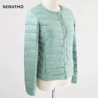 ZZOOI SEDUTMO Spring Ultra Light Duck Down Jackets Women Coat Winter Short Black Autumn Long Sleeve Jacket ED151