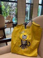 Japanese Style Ball Chain Yellow Cat Eco-Friendly Bag Large Capacity Nylon Shopping Bag Commuting School Bag For College Students