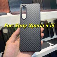 （ใหม่）จริงกรณีคาร์บอนไฟเบอร์สำหรับ Sony X Peria 5 Iii กรณีอะรามิดไฟเบอร์ปกคลุมสำหรับ Sony X Peria 5 Iii 5กรัมบางเฉียบโทรศัพท์กรณีอุปกรณ์เสริม