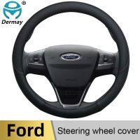 [HOT CPPPPZLQHEN 561] สำหรับ Ford Escape Kuga I II Van Escape รถพวงมาลัยฝาครอบล้อหนัง Anti-Slip 100 DERMAY ยี่ห้ออุปกรณ์เสริมอัตโนมัติ